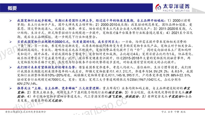 31-【太平洋】宠物行业覆盖报告:子赛道爆发在即,把握自主品牌崛起机遇 第2页