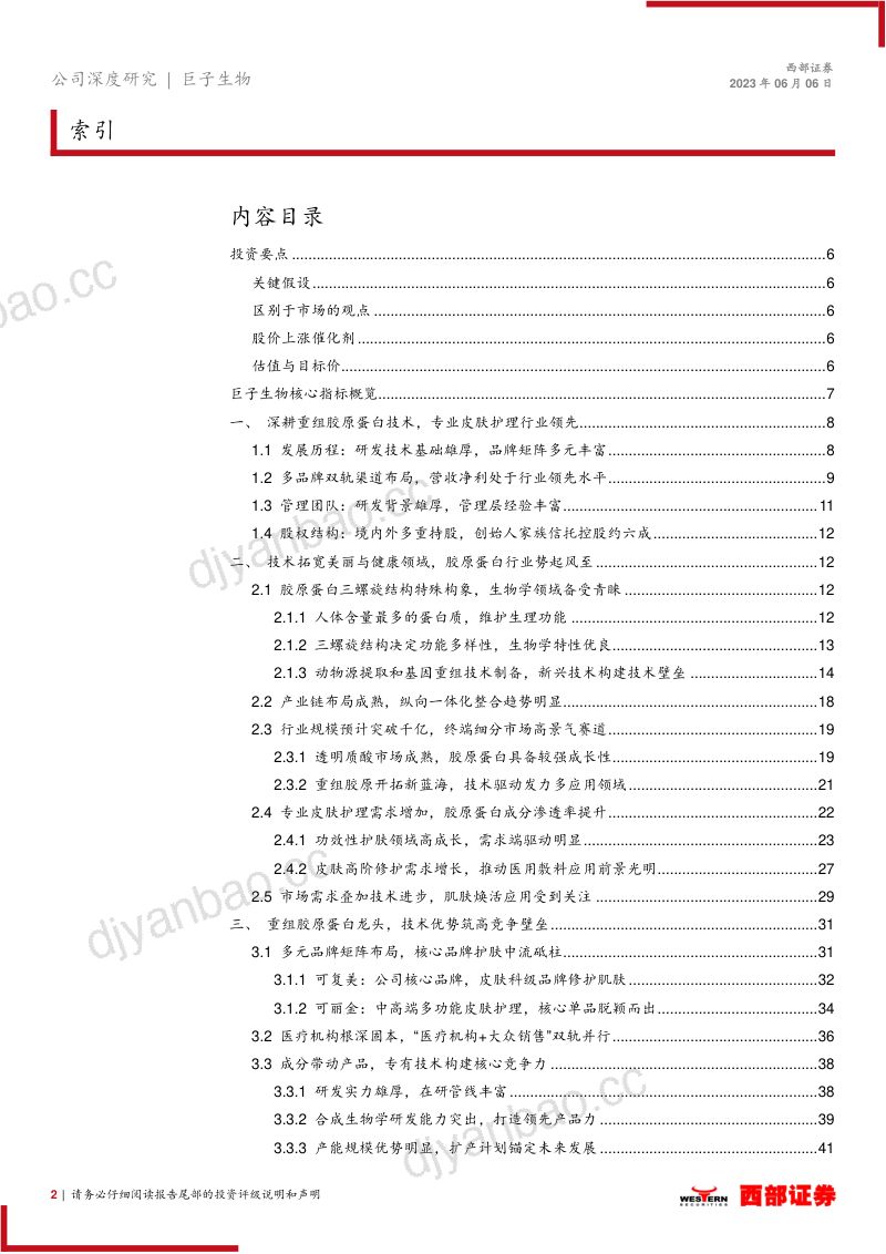 【西部证券】科技为舟,引领胶原蛋白健康美学 第2页