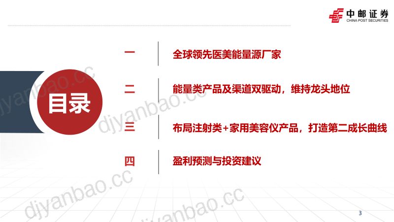 【中邮证券】深度报告:医美能量源产品龙头,注射产品蓄势待发 第3页