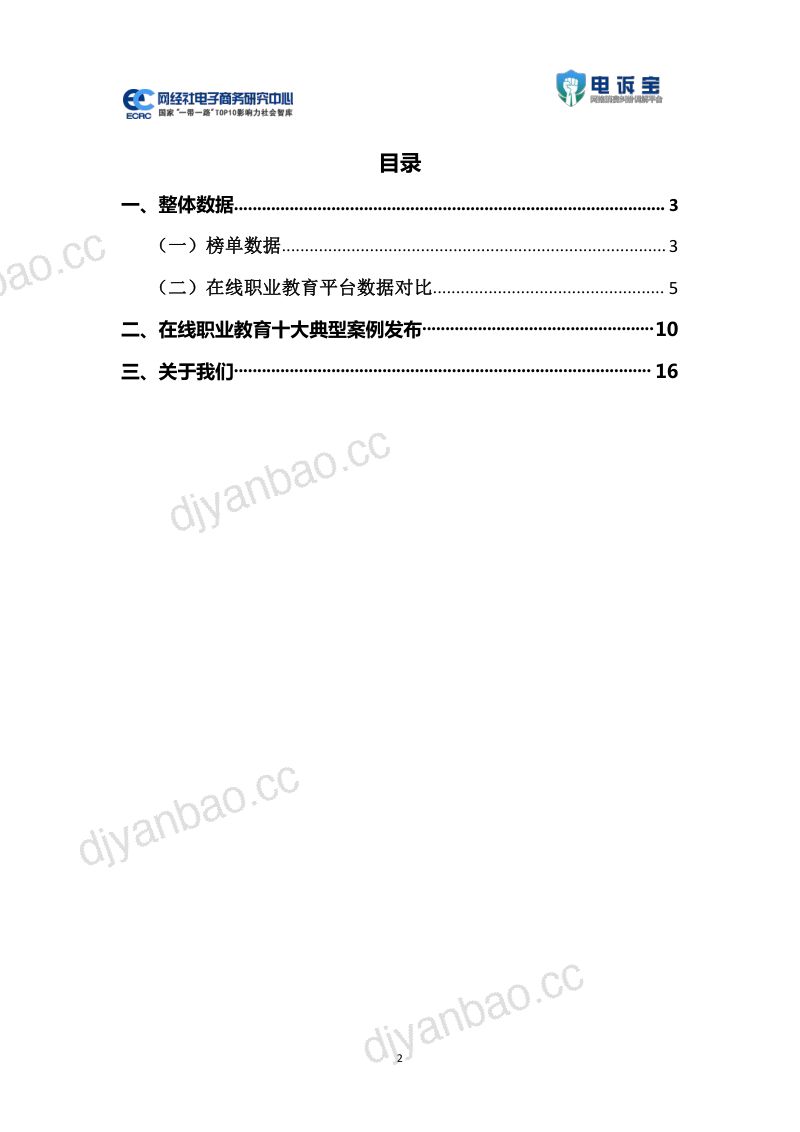 【网经社】2021年度中国在线职业教育消费投诉数据与典型案例报告 第2页