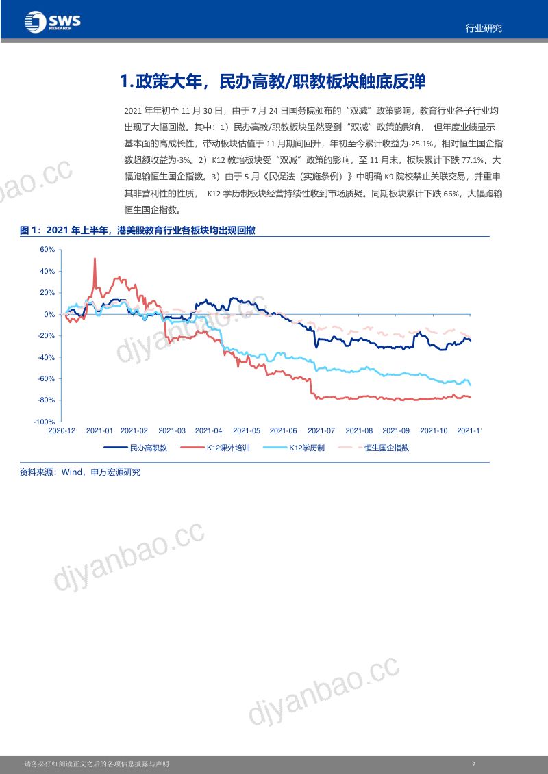 【申万宏源】民办高等教育_职业教育行业前瞻：政策出清，行业重估 第3页