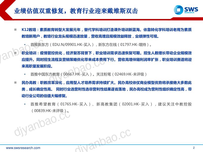 【申万宏源】教育行业2023年春季投资策略：素质教育崛起，职业教育反弹 第2页