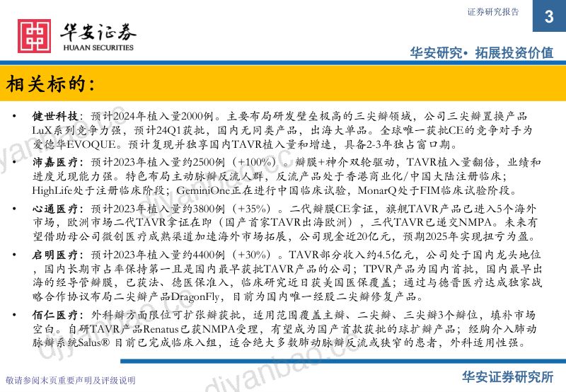 【华安证券】2023年心脏瓣膜行业年度更新:TAVR植入量超预期,打造创新器械出海 第3页