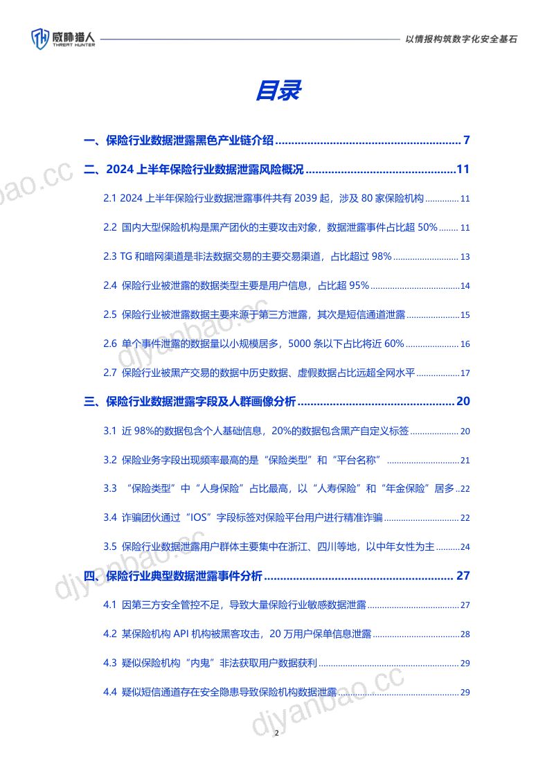 【威胁猎人】2024年上半年保险行业数据泄露风险态势报告 第2页