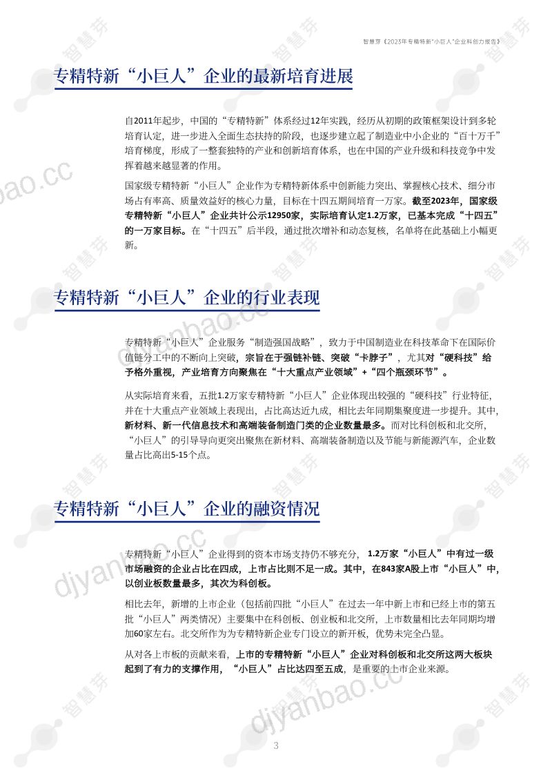 【智慧芽】2023年专精特新“小巨人”企业科创力报告 第3页