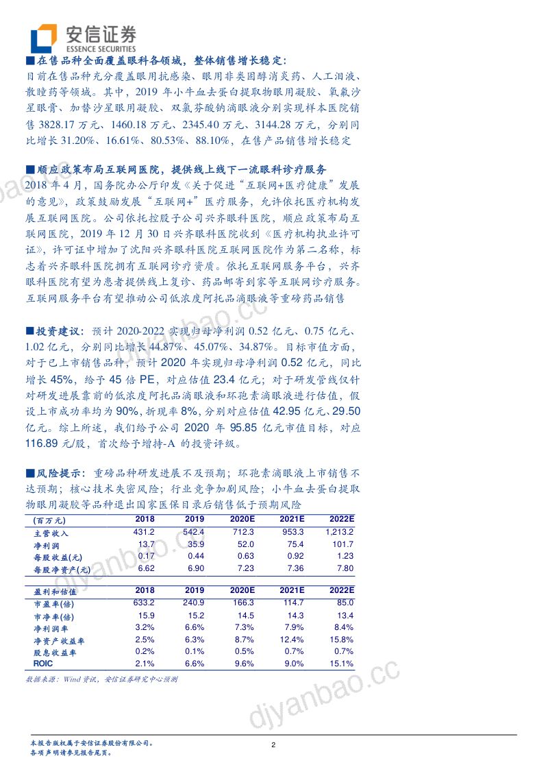 【安信证券】安信证券：兴齐眼药（300573.SZ）——中国眼科创新药龙头，强大研发管线支撑长远 第2页