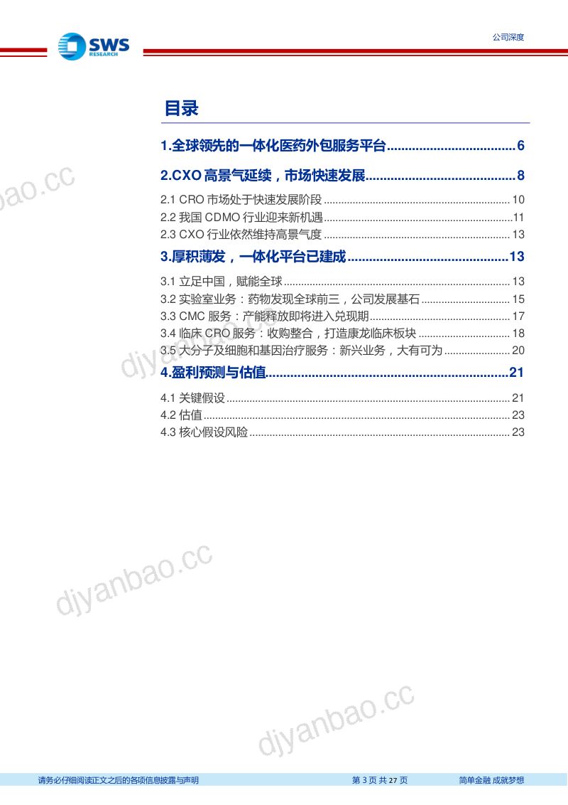 【申万宏源】四大业务快速发展，一体化CXO蓄势待发 第3页