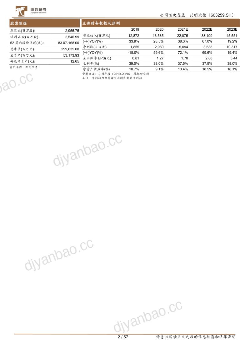 【德邦证券】CXO一体化龙头,外包航母引擎充沛 第2页