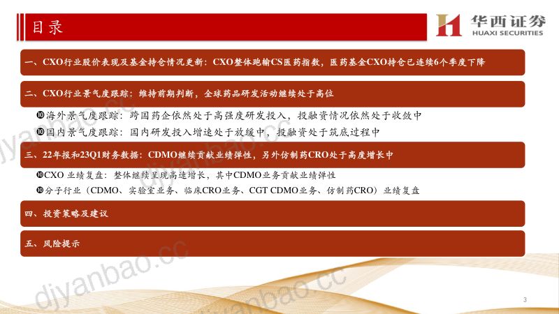 【华西证券】中长期继续看好国内CXO行业，短中期重点看好海外β个股及仿制药CRO细分 第3页