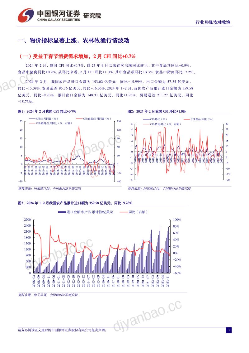 【中国银河】农林牧渔3月行业动态报告:生猪养殖盈亏分化,关注产能去化走势 第3页