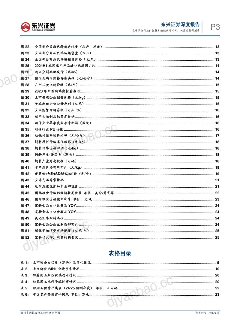 【东兴证券】农林牧渔行业2024年半年度展望:把握养殖链景气回升,关注宠物新消费 第3页