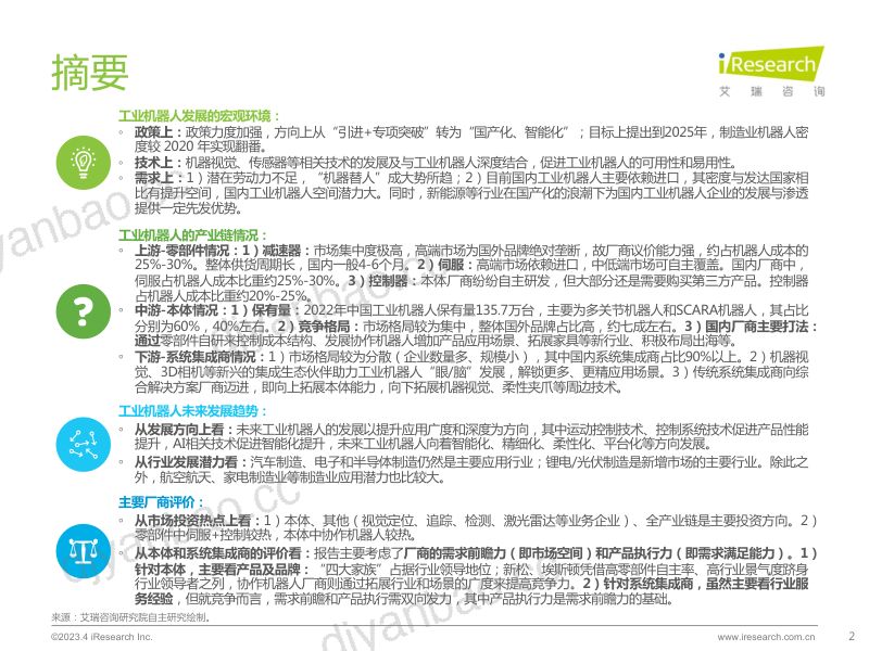 63-【艾瑞咨询】2023年中国工业机器人行业研究报告 第2页