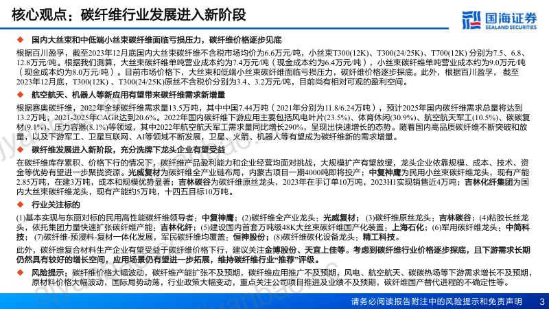 121-【国海证券】碳纤维行业深度报告之三:底部渐现,航空航天和机器人有望成需求热点 第3页