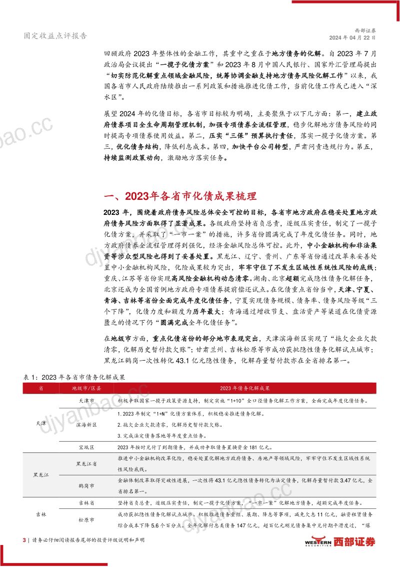 【西部证券】化债新动向系列之四：估值3%25以上城投债区域分布如何？ 第3页