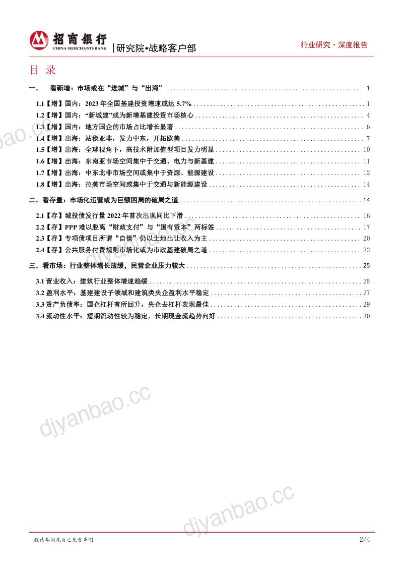 【招商银行】建筑行业之基建篇④:“增存并举”路在何方:进城、出海与市场化 第2页