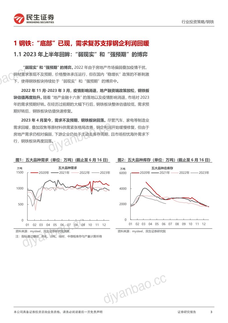 【民生证券】金属行业2023年中期策略系列报告之钢铁篇:淡化地产,制造业升级星辰大海 第3页