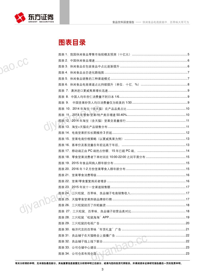 【东方证券】食品饮料行业:休闲食品电商疾驰中,百草味大有可为 第3页