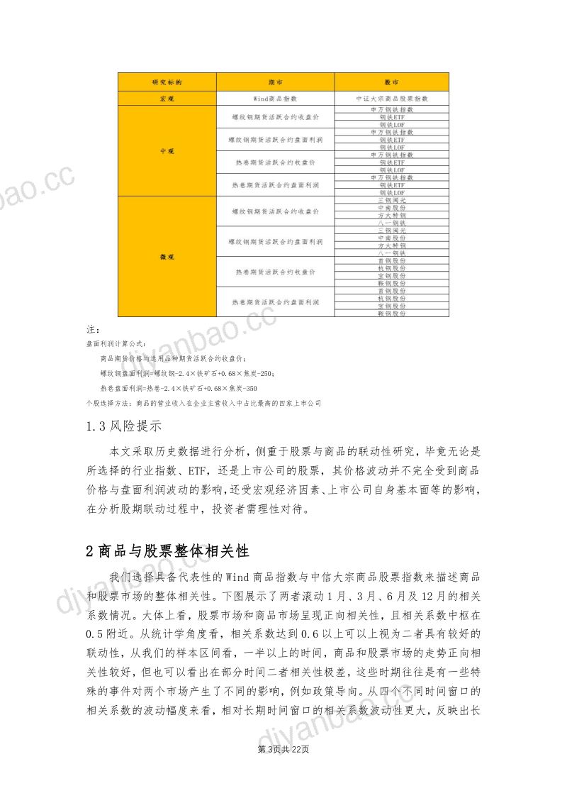 【冠通期货】专题报告：基于钢铁行业的股期联动性研究 第3页