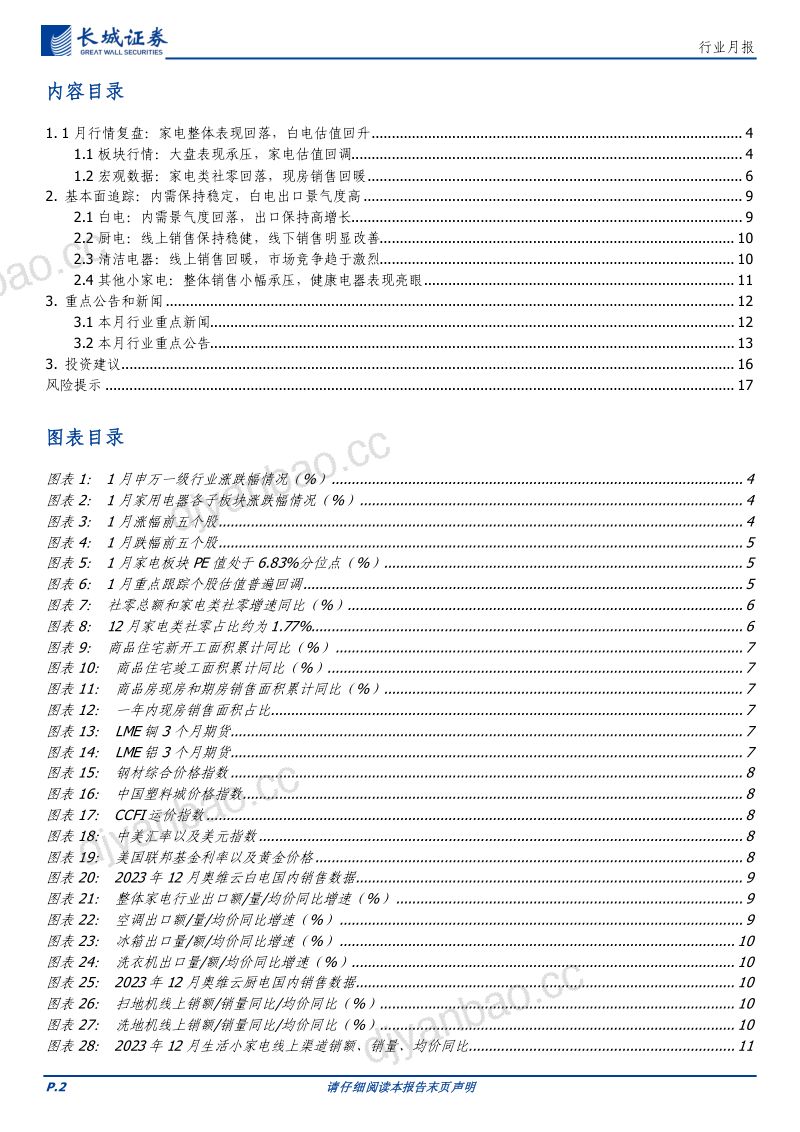 【长城证券】家电估值具备较强韧性，白电出口保持高景气 第2页