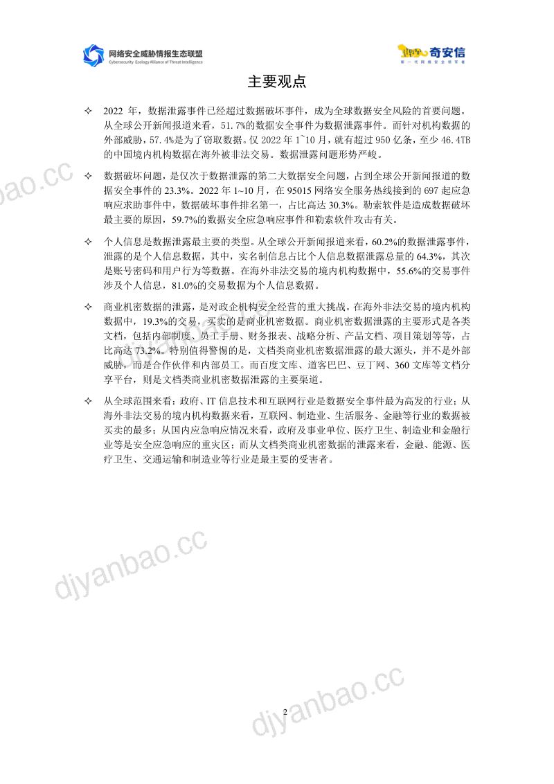 61-【奇安信】2022中国政企机构数据安全风险分析报告 第2页