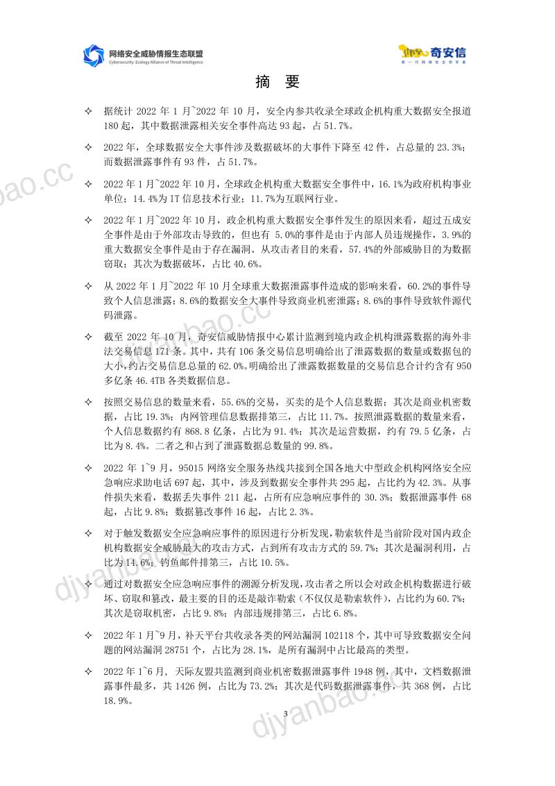 61-【奇安信】2022中国政企机构数据安全风险分析报告 第3页
