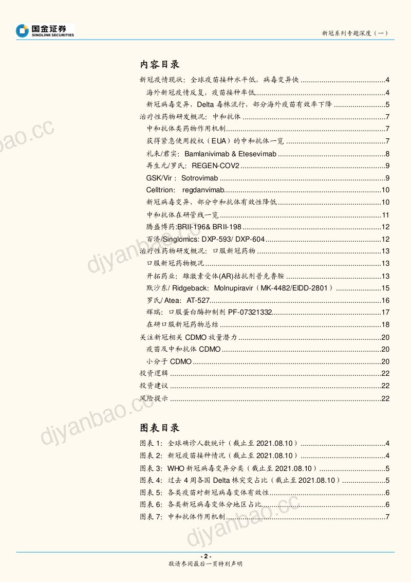 【国金证券】：新冠系列专题深度（一）——看好新冠治疗药物前景及其CDMO投资机遇 第2页