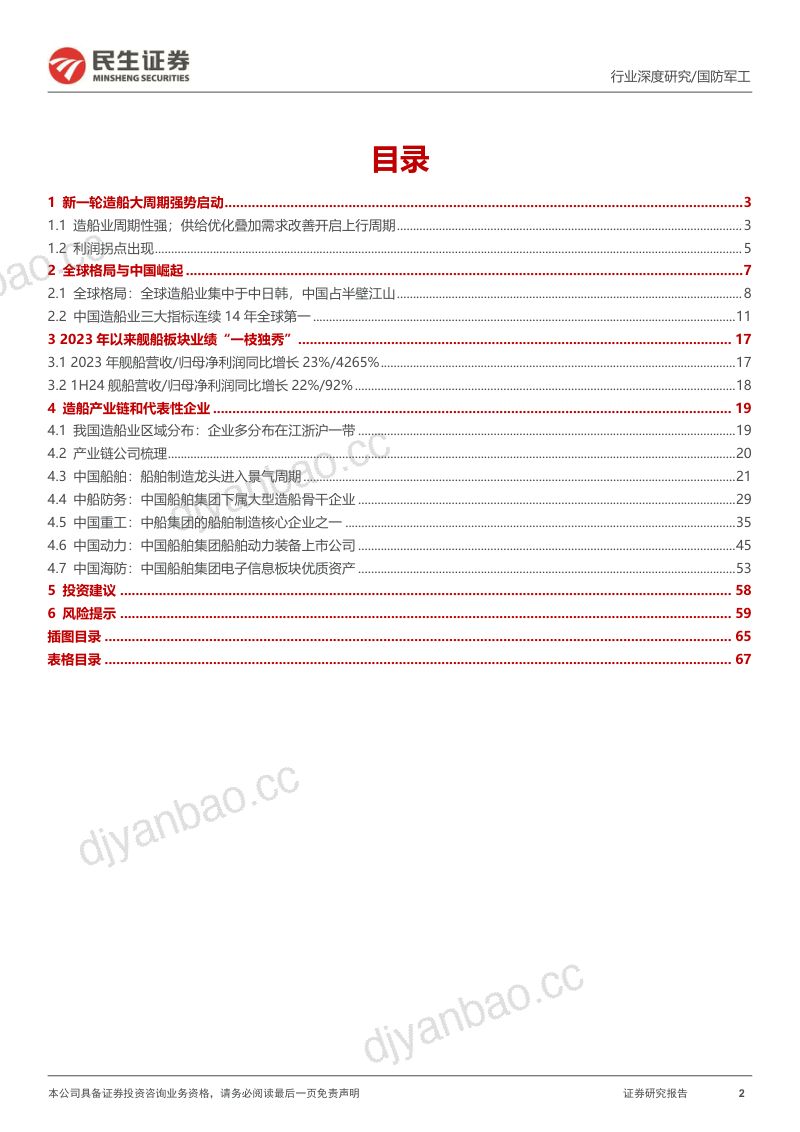 【民生证券】国防军工行业深度研究：造船周期景气上行；三因素叠加奋楫扬帆 第2页