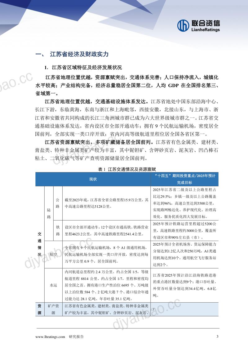 【联合资信】地方政府与城投企业债务风险研究报告-江苏篇 第3页