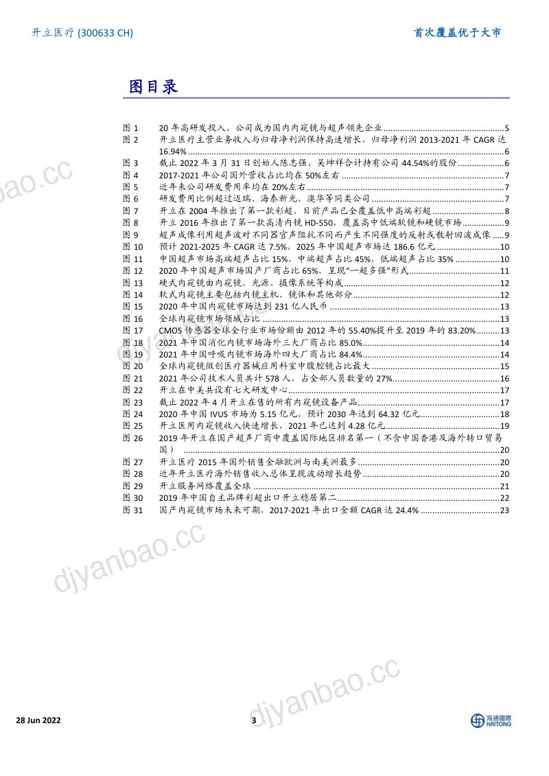 [海通国际]首次覆盖：二十年专注研发的超声与内镜内资第一梯队，未来发展空间星辰大海 第3页