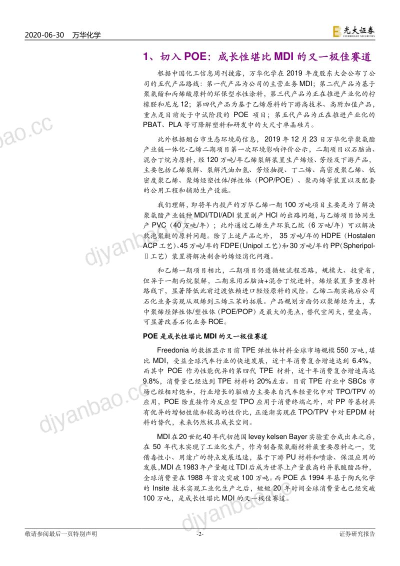 [光大证券]新材料系列报告之一：切入POE：成长性堪比MDI的又一极佳赛道 第2页