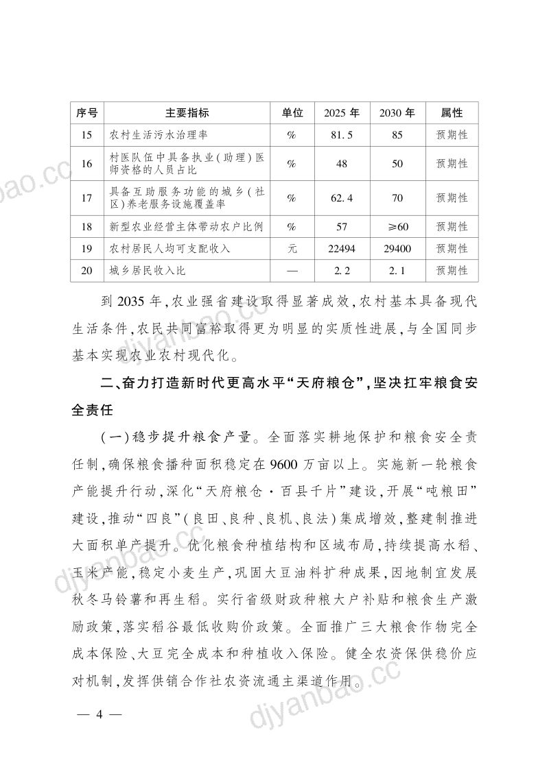 四川省政府：四川省加快农业农村现代化“十五五”规划 第3页