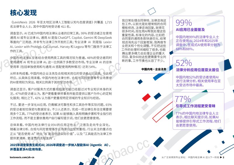 LexisNexis：2026中国内地法律人工智能认知与态度调查报告 第2页