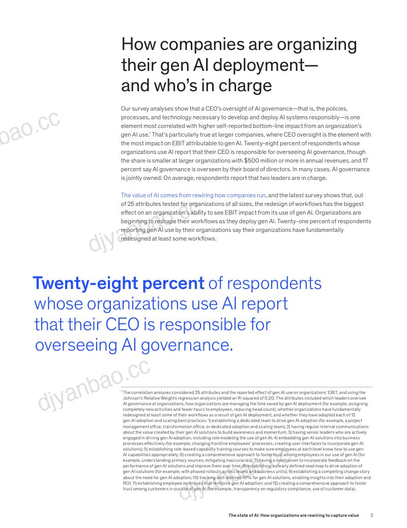 麦肯锡:2025 AI 现状报告:企业如何重构体系以获取 AI 价值(英文版) 第3页