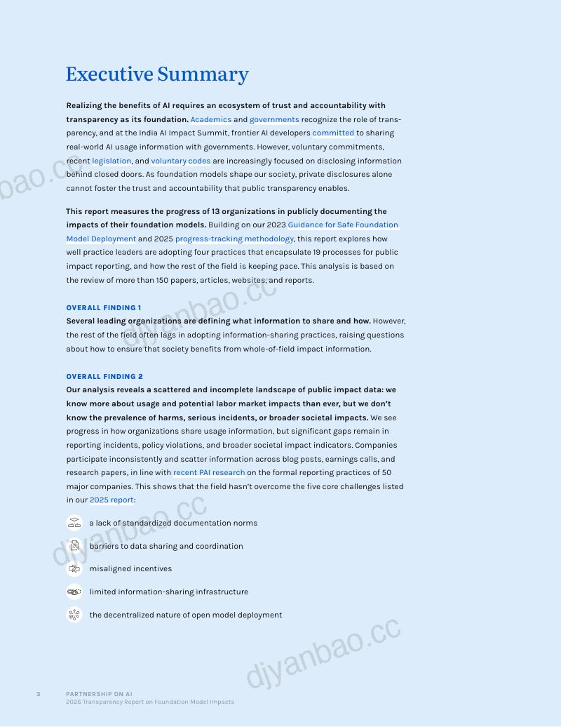 人工智能伙伴关系：2026基础模型影响透明度报告：部署后治理实践进展（英文版） 第3页