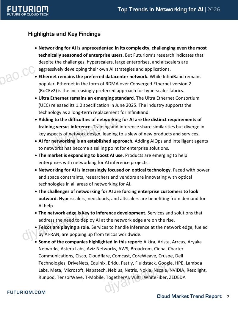Futuriom:2026 AI 网络前沿趋势报告:从 AI 集群到边缘的连接体系(英文版) 第2页