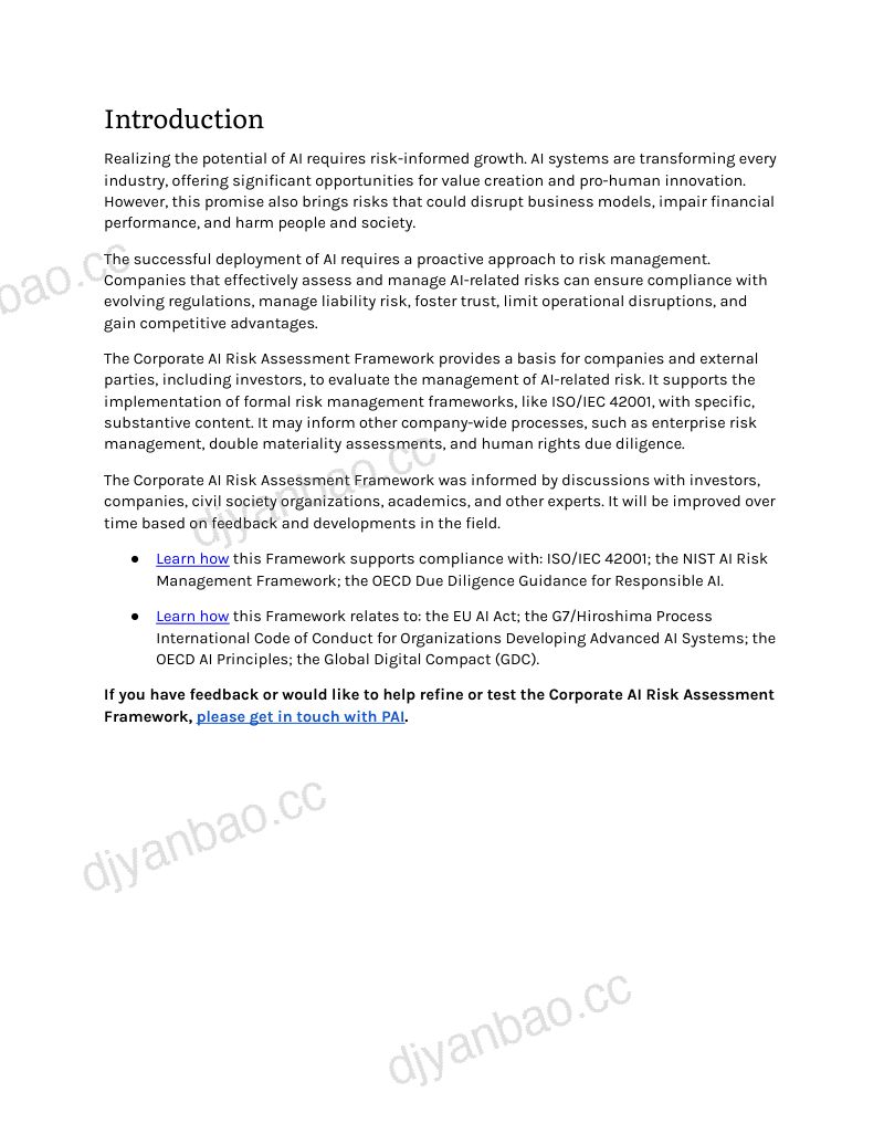 人工智能伙伴关系（PAI）：2026企业 AI 风险评估框架（草案）（英文版） 第3页