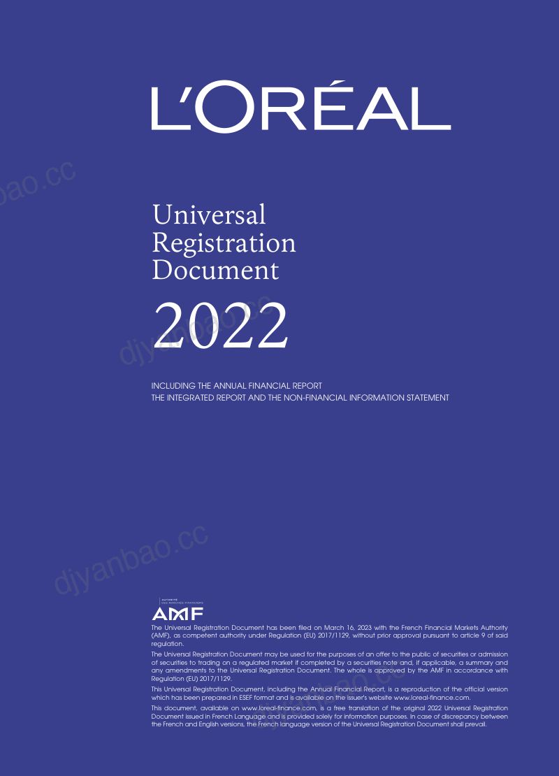 欧莱雅2022年年度报告(英文版) 第3页
