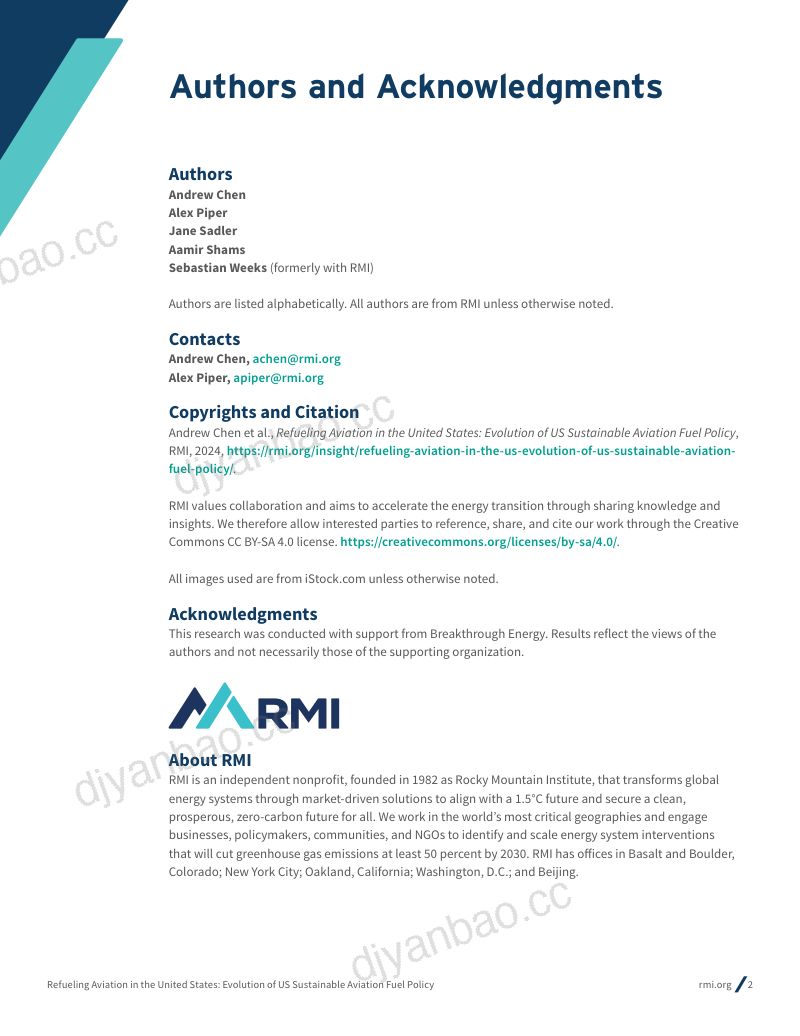 RMI2024美国可持续航空燃料SAF政策演变研究报告英文版 第2页