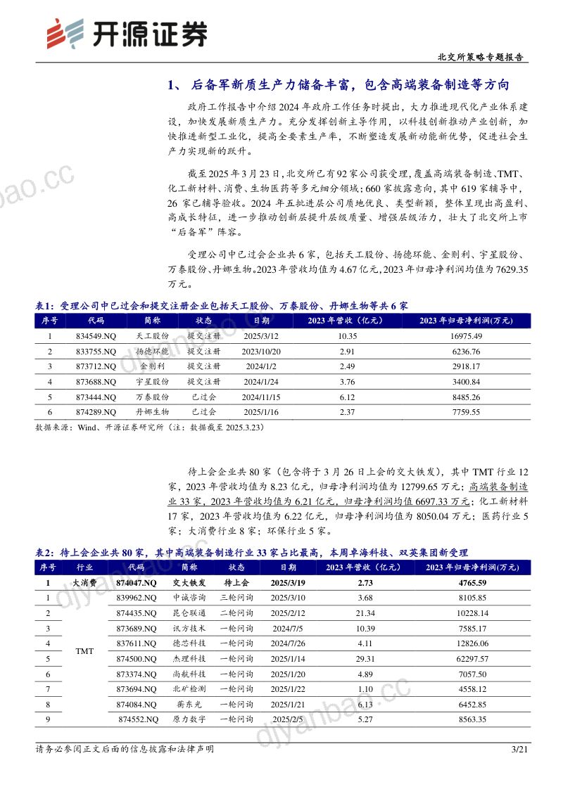 20250326-开源证券-北交所策略专题报告北交所新质生产力后备军筛选系列十七关注华汇智能卓海科技等 第3页