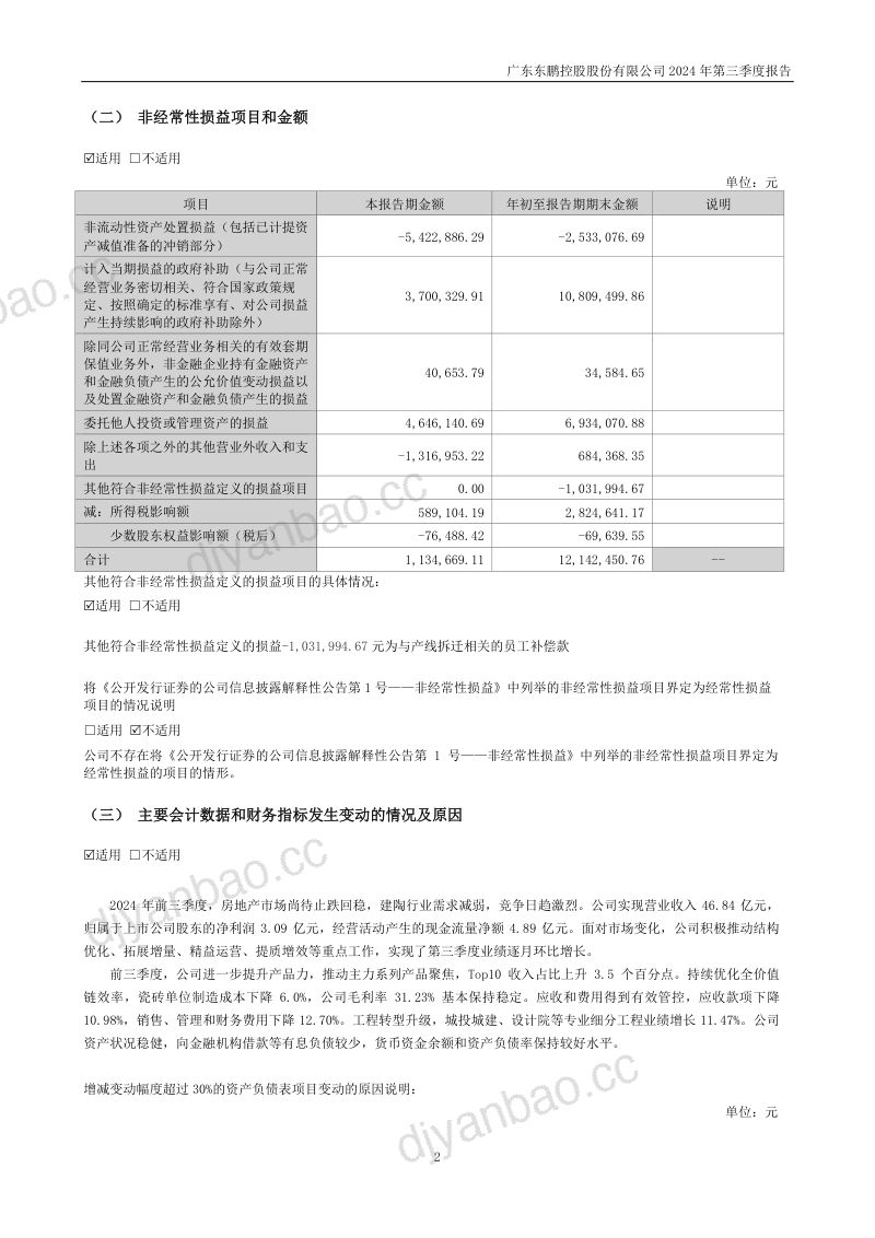 东鹏控股：2024年三季度报告 第2页
