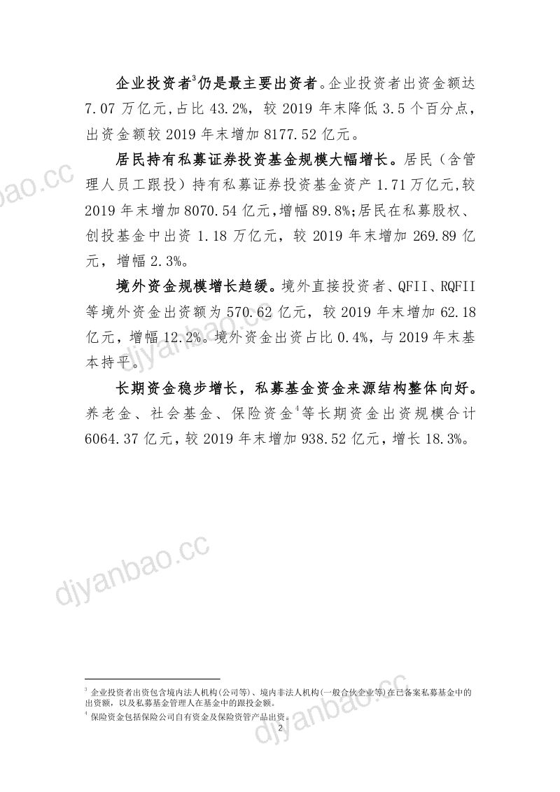 中国基金业协会2020年私募基金统计分析简报 第2页