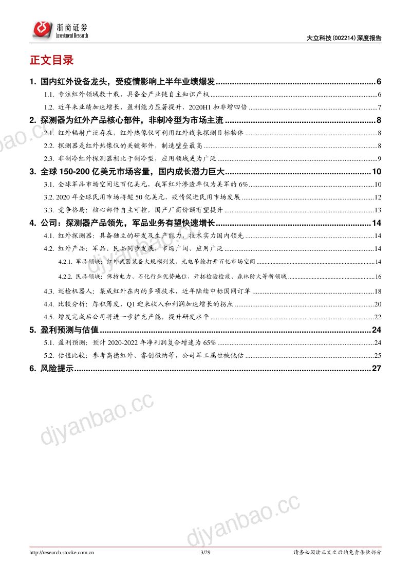 公司研究大立科技-深度报告核心军品占比提升军民双轮驱动- 第3页