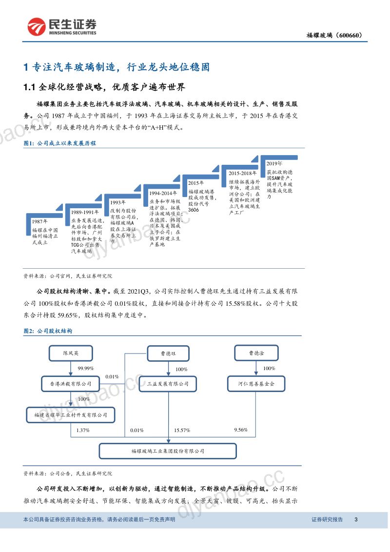 公司研究福耀玻璃-创新智造福耀玻璃引领未来- 第3页