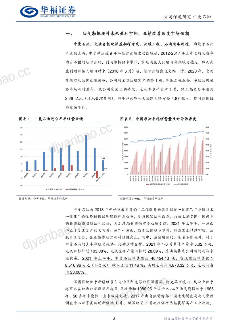 中曼石油-油服景气提升油田开采增收提升业绩预期- 第3页