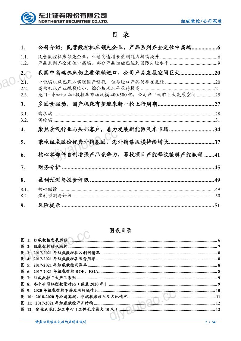 纽威数控公司深度报告民营数控机床领先企业聚焦高景气行业海外市场 第2页