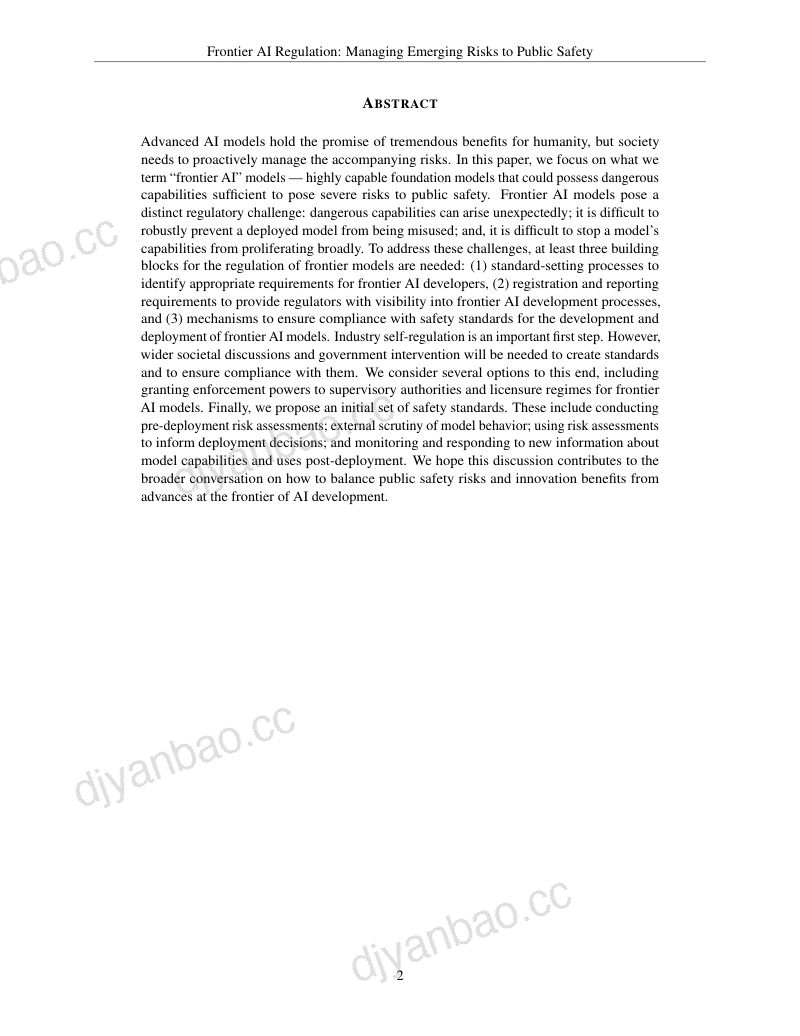 OpenAIDeepMind2023前沿AI监管白皮书管理潜在风险维护公共安全英文版 第2页