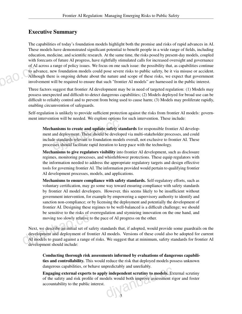 OpenAIDeepMind2023前沿AI监管白皮书管理潜在风险维护公共安全英文版 第3页