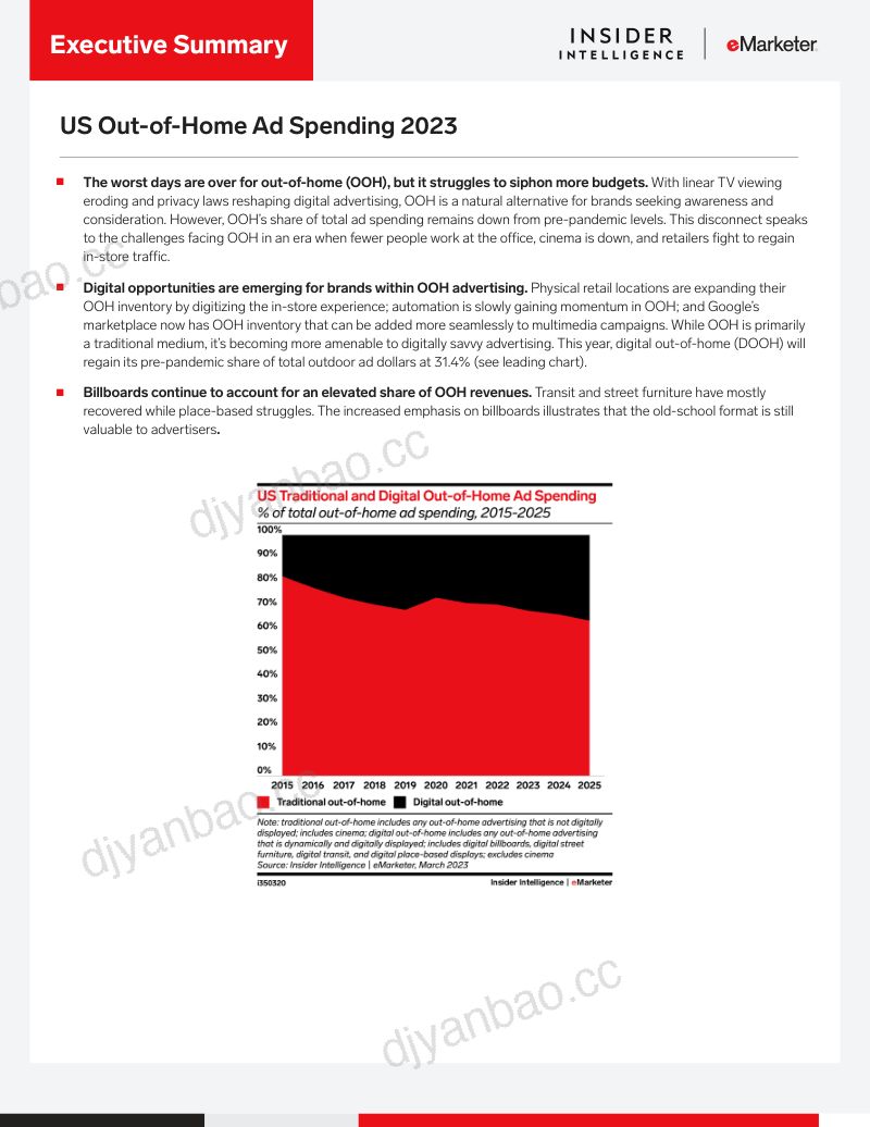 eMarketer2023年美国户外广告支出报告英文版 第3页