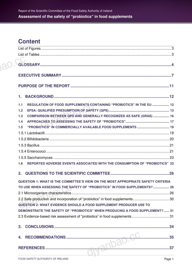 爱尔兰食品安全局FSAI2024食品补充剂中益生菌安全评估报告英文版 第3页
