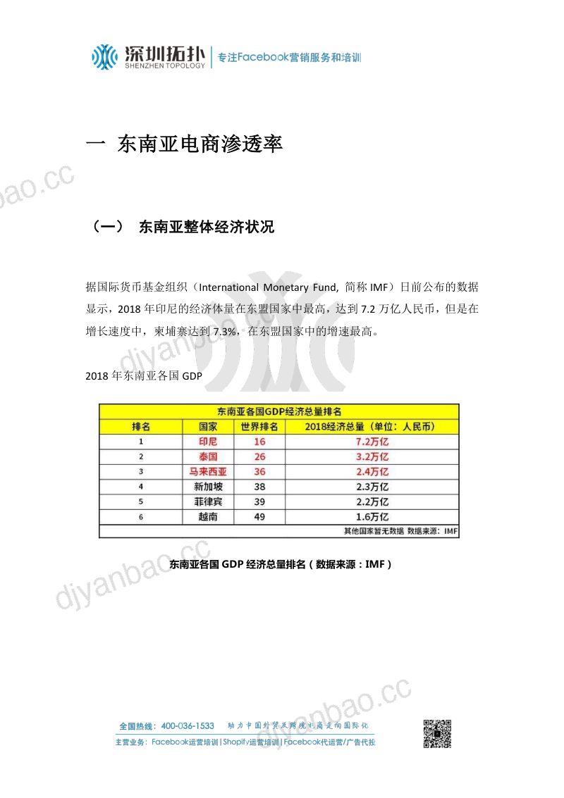 深圳拓扑东南亚电商市场分析报告 第3页